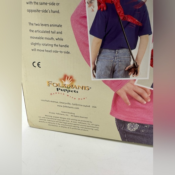 RARE (2005) Folkmanis Dragon Shoulder Puppet Purple Ages 8+ NEW IN BOX, - Picture 5 of 5